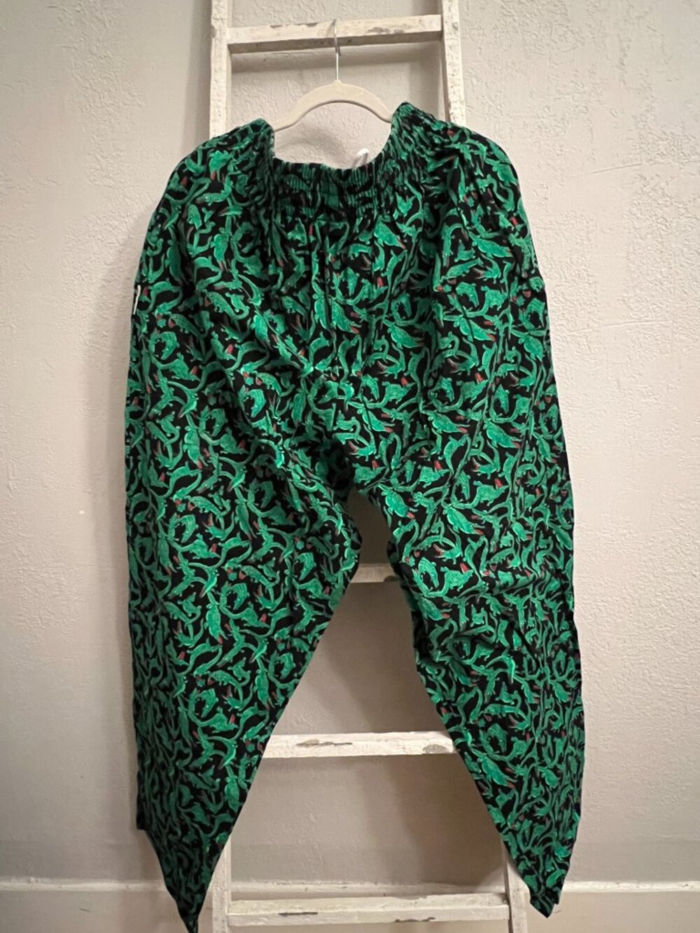 Vintage 90s Y2K Culinary Classics Chef Pants Hat 2X Alligator AOP USA Cotton - Picture 4 of 14
